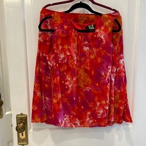 Silk St. John set top and flared skirt